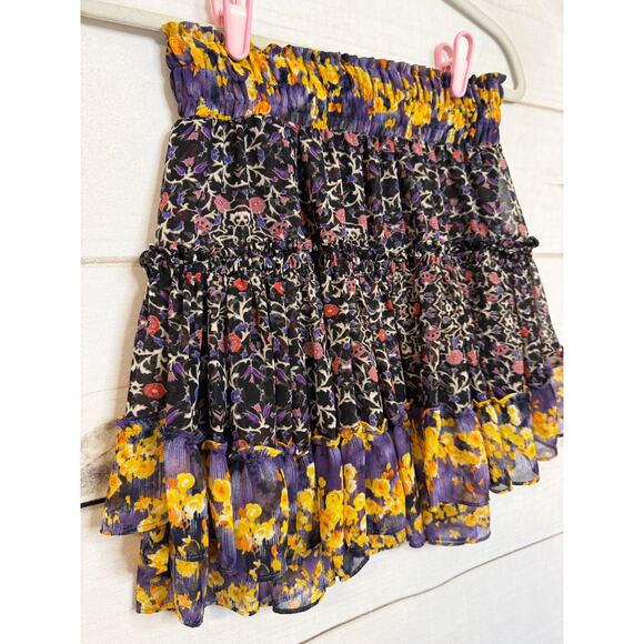 Misa Los Angeles Skirt Sz XS Ruffled Stretch Tiered Boho Chic - Picture 6 of 6